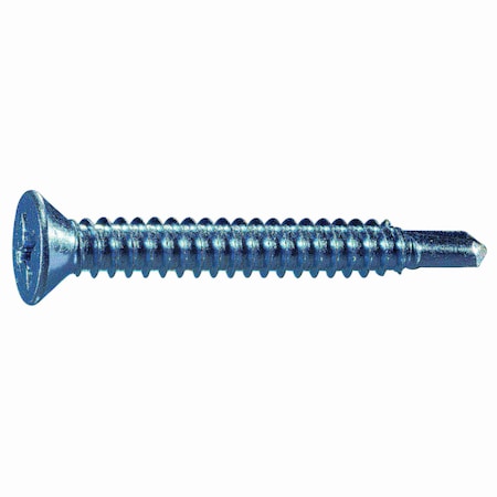 Midwest Fastener Self-Drilling Screw, #14 x 2 in, Zinc Plated Steel Flat Head Phillips Drive, 50 PK 55242